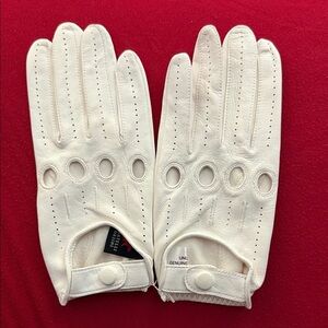 Fratelli Orsini Men’s White Leather Driving Gloves